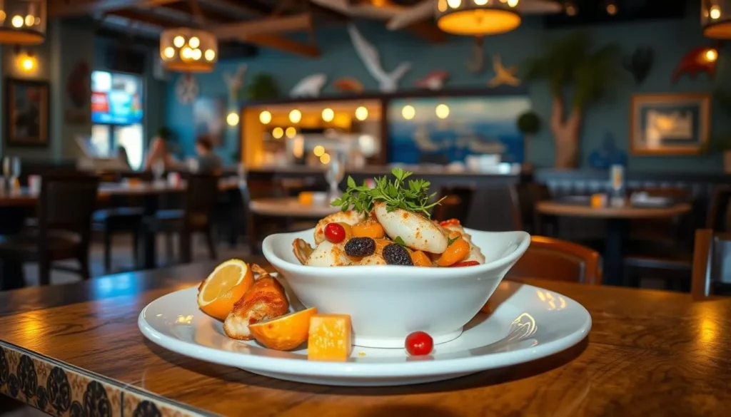 Image of a Ventura restaurant with a seafood dish