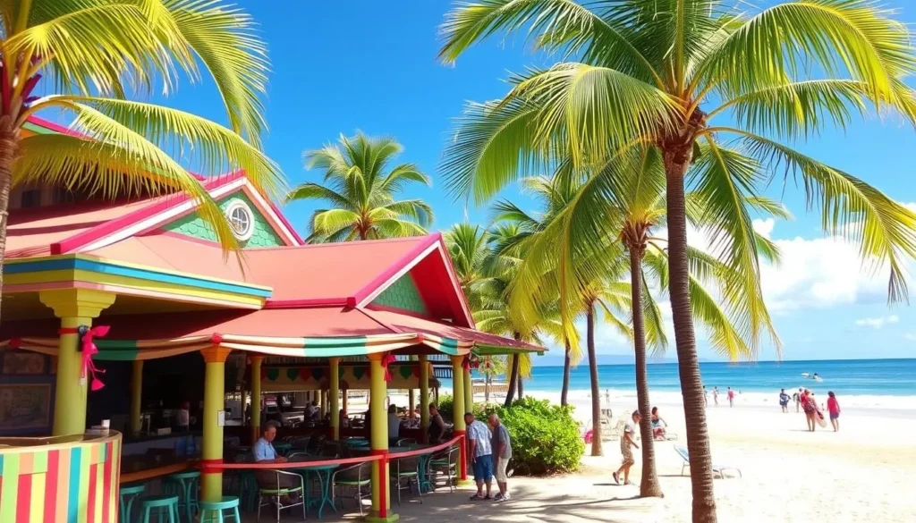 Image of a beachfront restaurant at Ka'anapali Beach