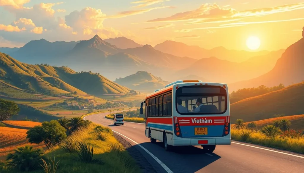 Image of a bus traveling to Hà Giang
