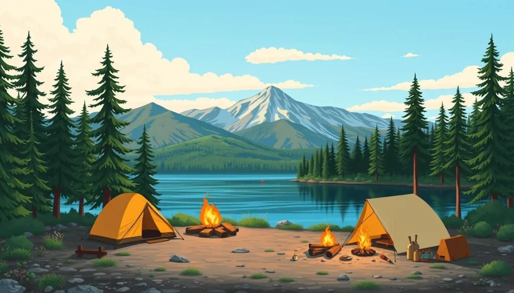 Image of a campsite at Flathead Lake State Park