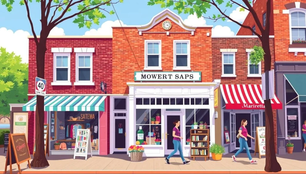 Image of a charming boutique shop in downtown Marietta, Ohio