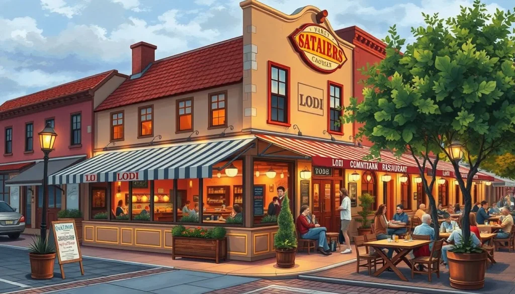 Image of a charming restaurant in downtown Lodi