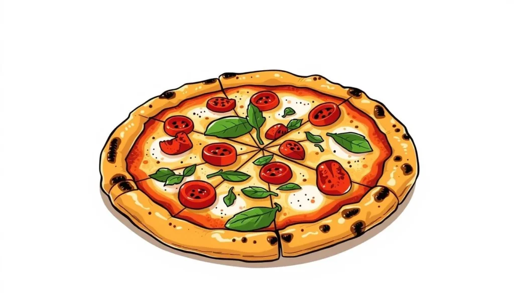 Image of a classic New Haven-style pizza with a thin crust and charred edges