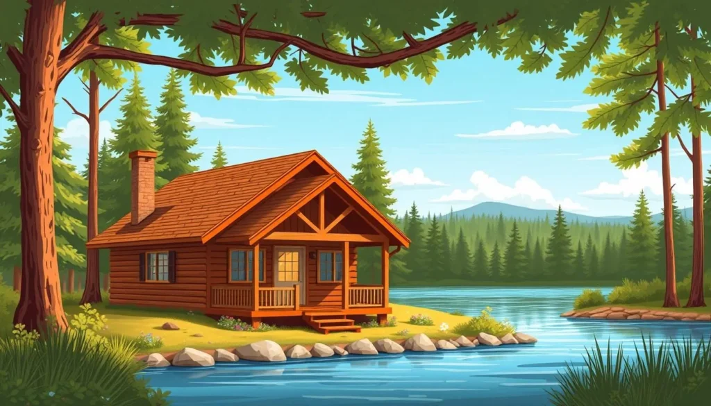 Image of a cozy cabin near Bowman Lake