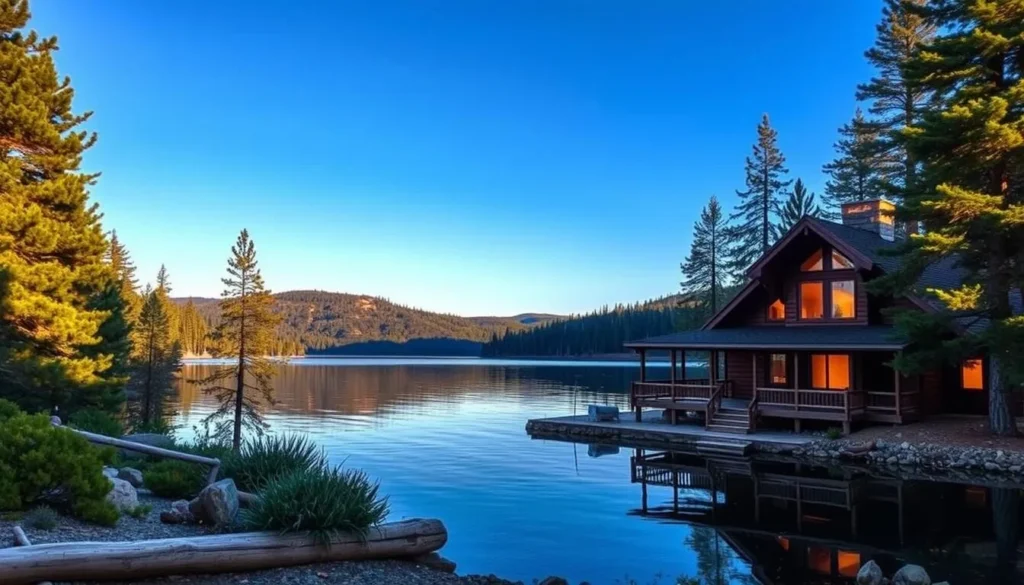 Image of a cozy lakefront cabin in Big Bear