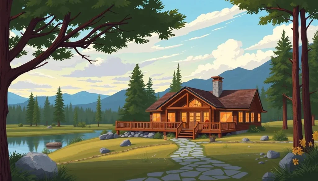 Image of a cozy lodge near Lower Blue Lake