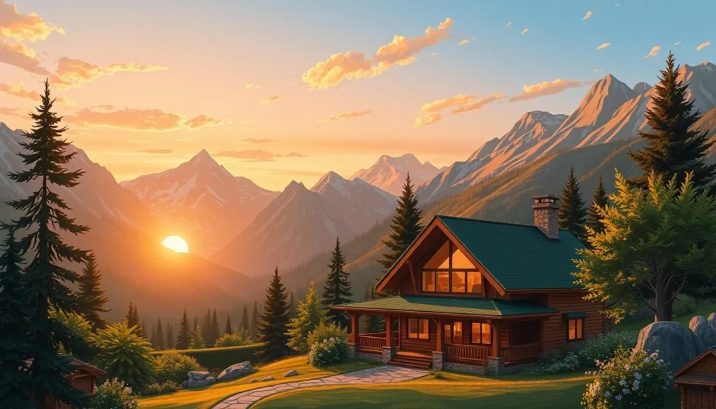 Image of a cozy mountain lodge in the Peninsular Ranges