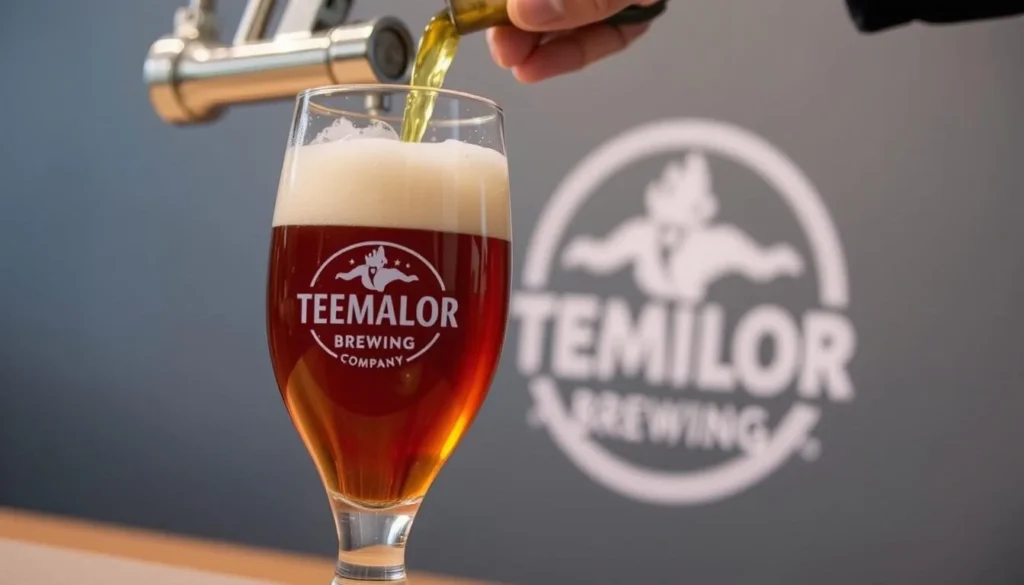 Image of a craft beer being poured at Temblor Brewing Company