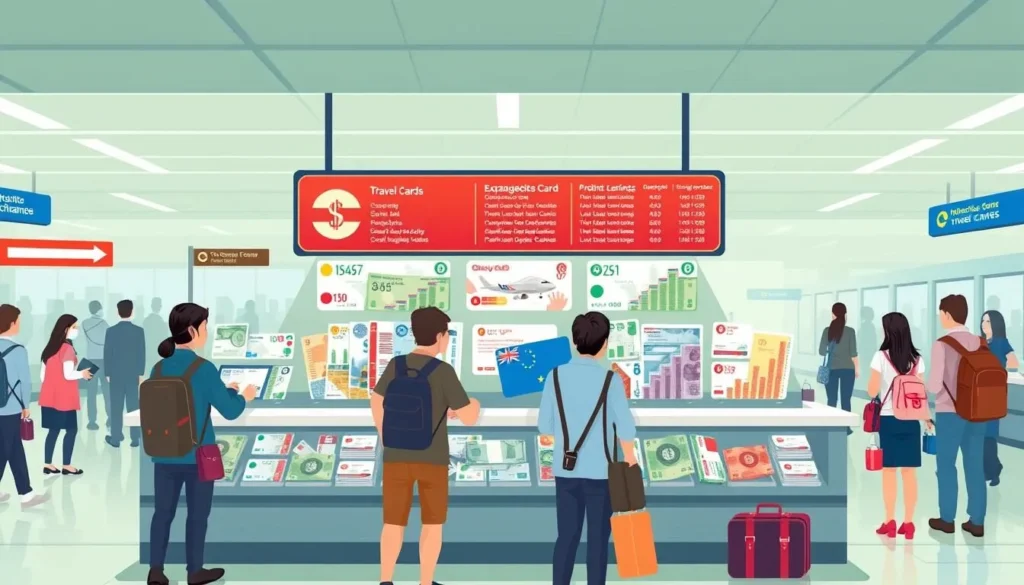 Image of a currency exchange counter or a travel card