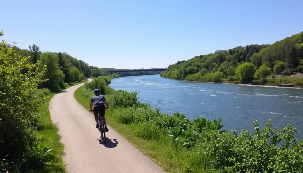 Image of a cyclist on the Great Miami River Trail