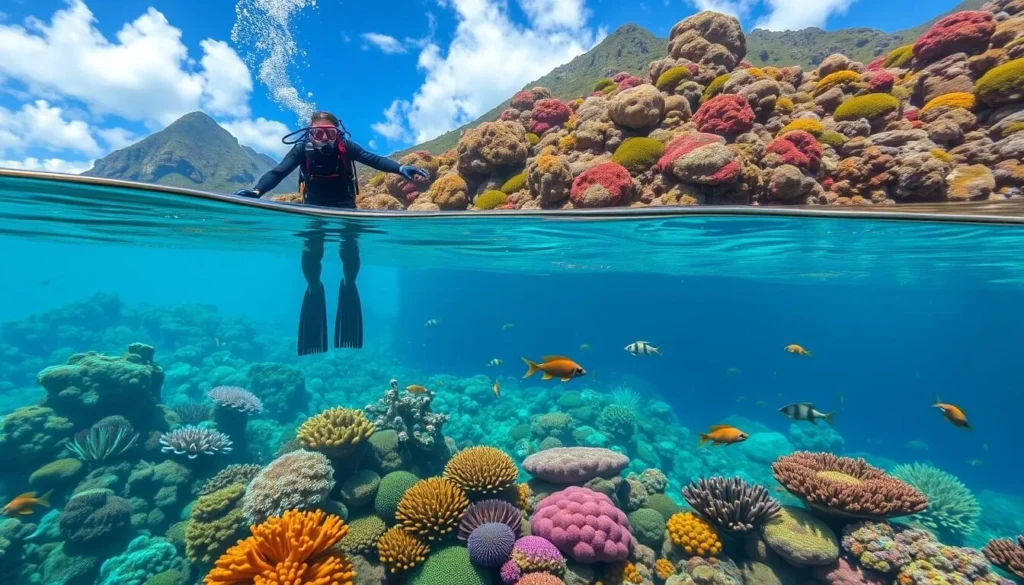 Image of a diver exploring Pitcairn Islands' underwater world