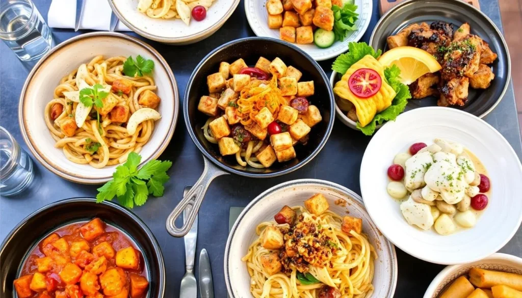 Image of a diverse array of dishes from Elizabeth's restaurants