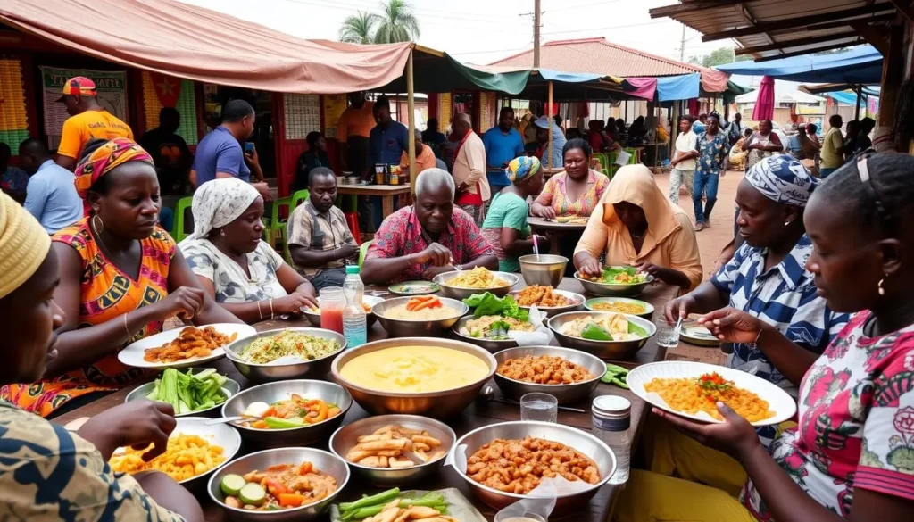 Image of a diverse dining scene in Sekondi-Takoradi