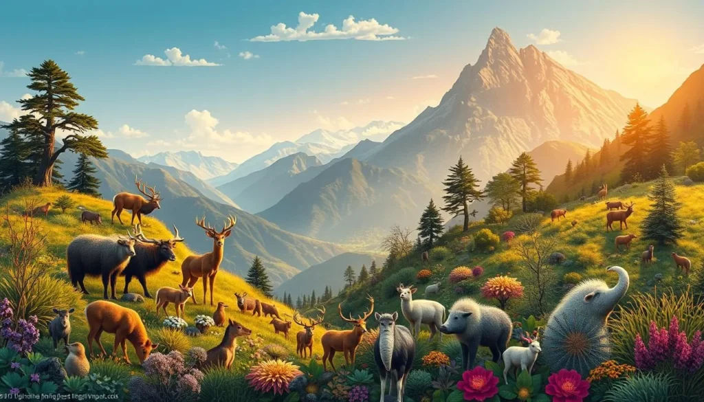 Image of a diverse wildlife scene in the Coast Ranges