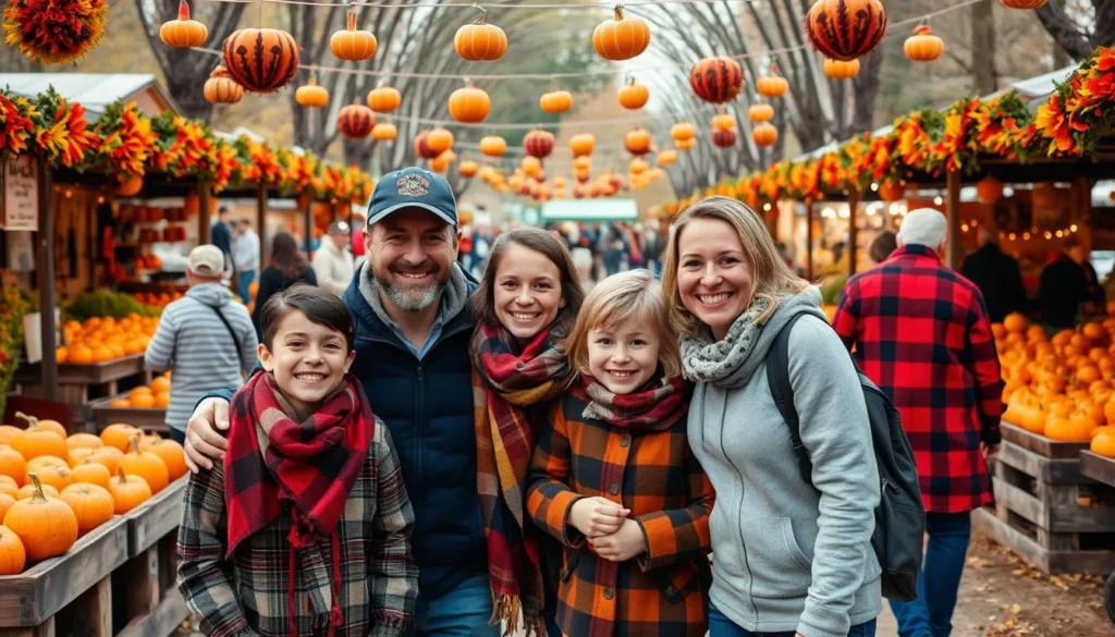 Image of a family attending a harvest festival