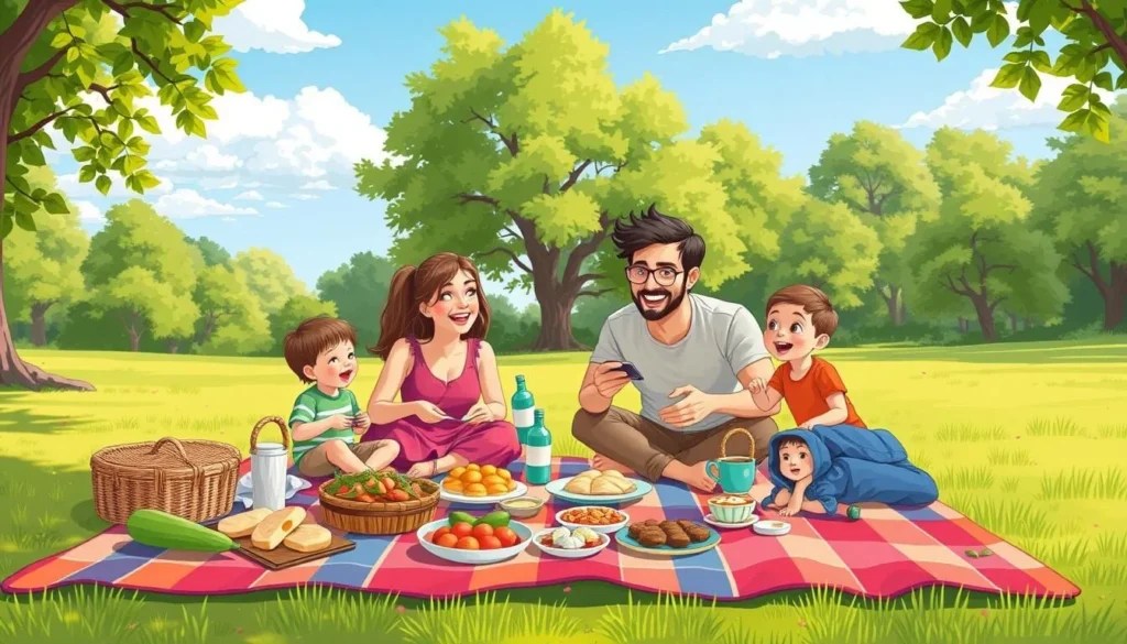 Image of a family enjoying a picnic at Henry Law Park