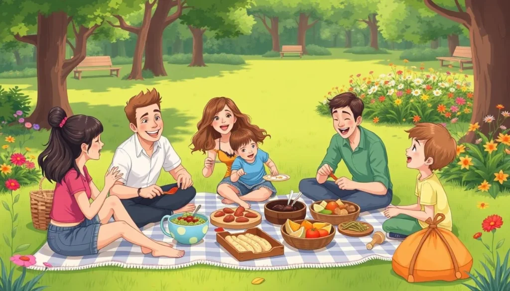 Image of a family enjoying a picnic at Renville Park