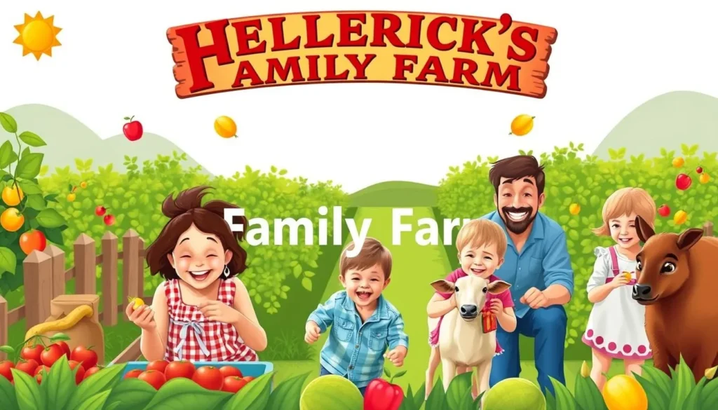 Image of a family enjoying activities at Hellerick's Family Farm