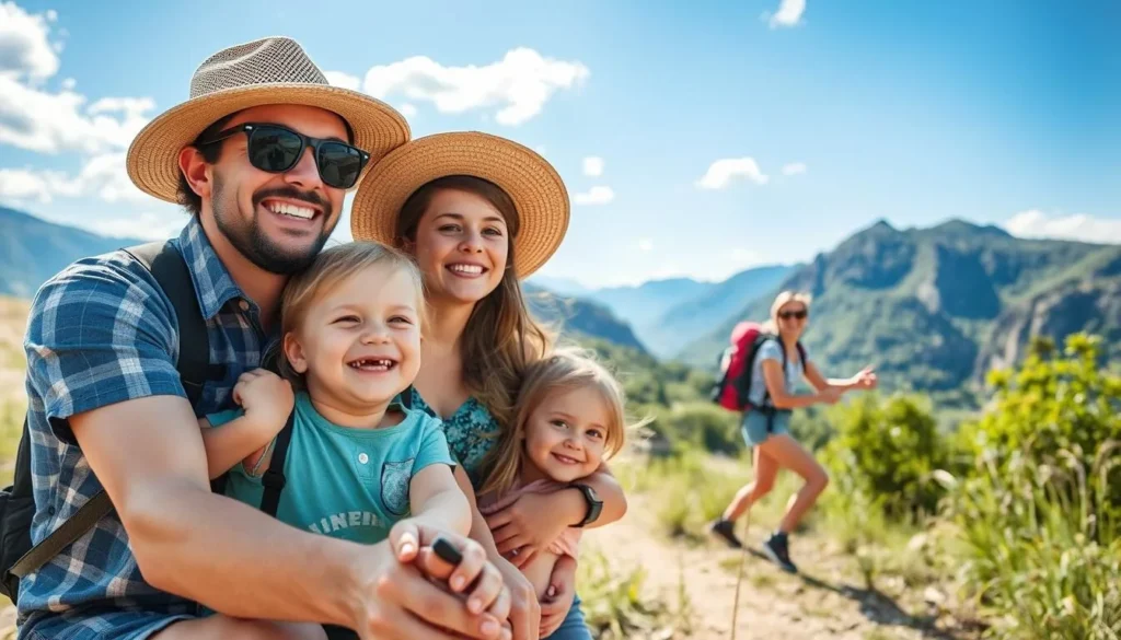 Image of a family enjoying outdoor activities in the Dom region