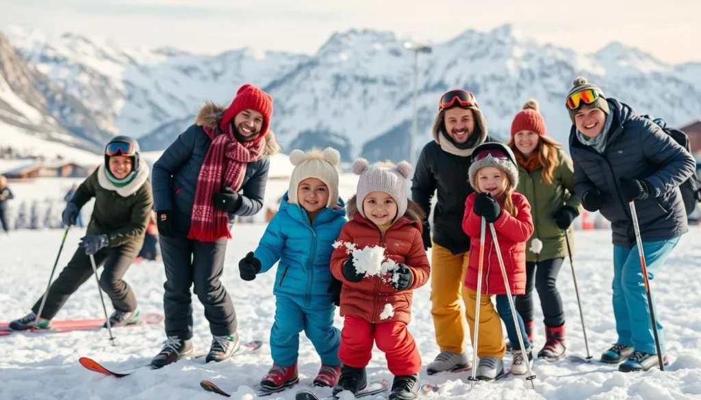 Image of a family enjoying winter activities in Davos