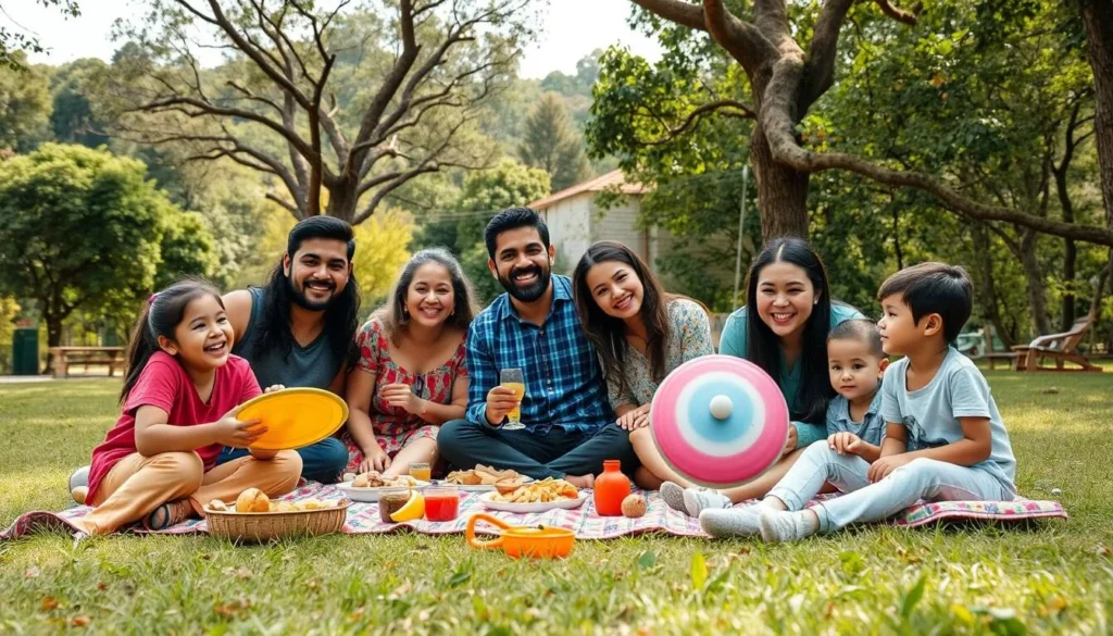 Image of a family having a picnic in Parque Ecológico Cubitos