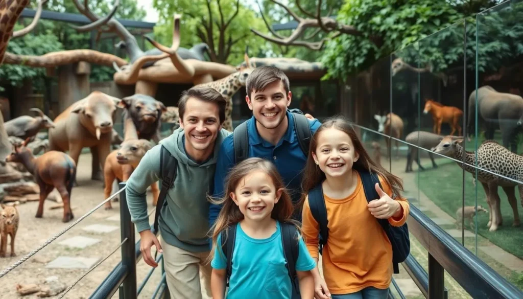 Image of a family visiting Basel Zoo