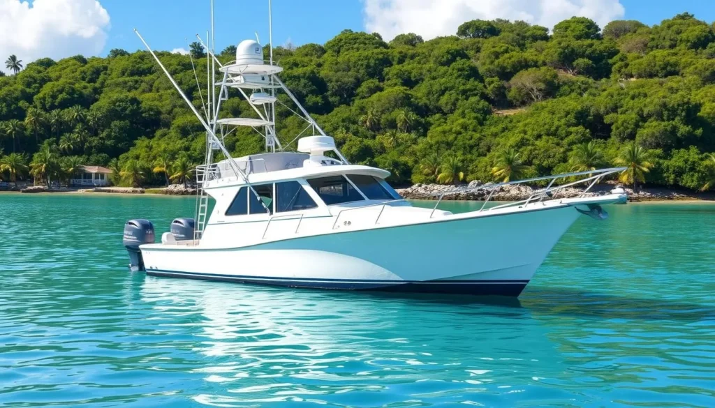 Image of a fishing charter boat in Coral Bay