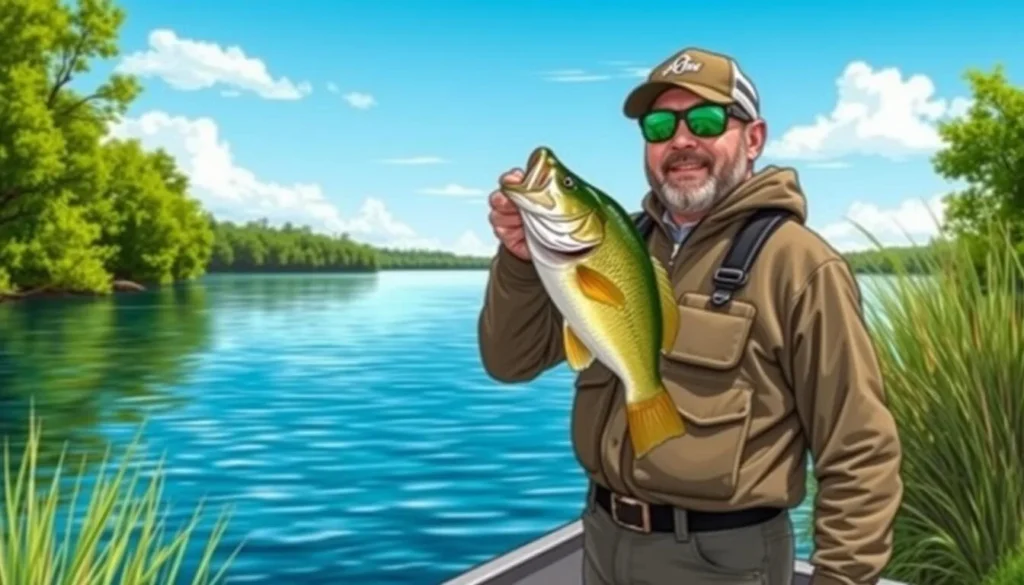 Image of a fishing guide at Bass Lake