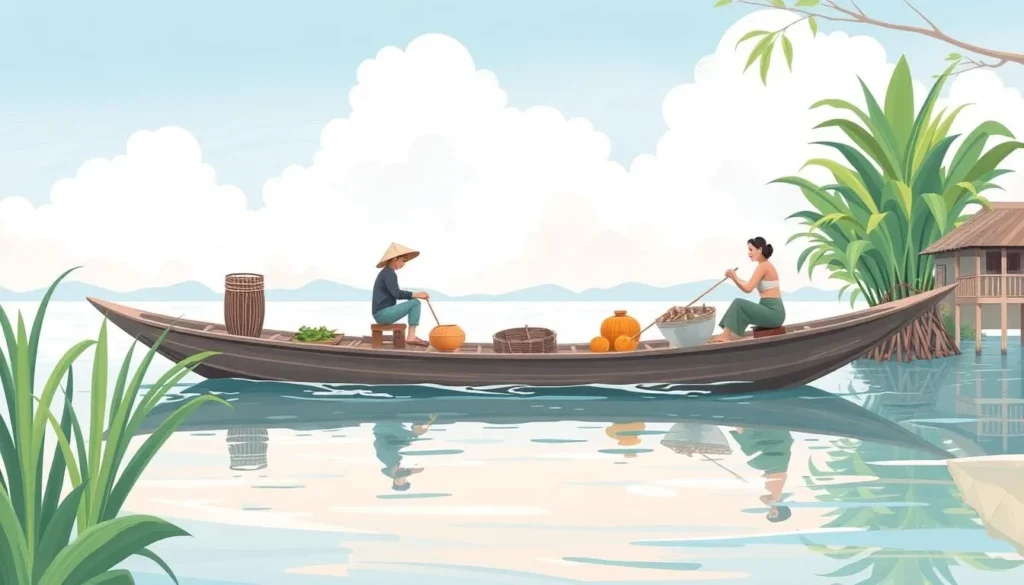 Image of a floating homestay in Can Tho with a local family