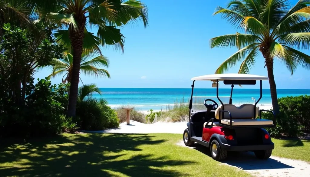 Image of a golf cart on Anna Maria Island