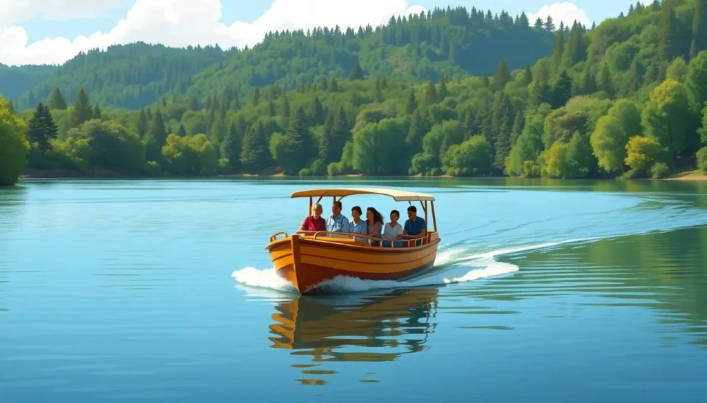 Image of a guided tour boat on Lake Chabot
