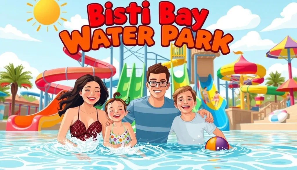 Image of a happy family enjoying a day at Bisti Bay Water Park