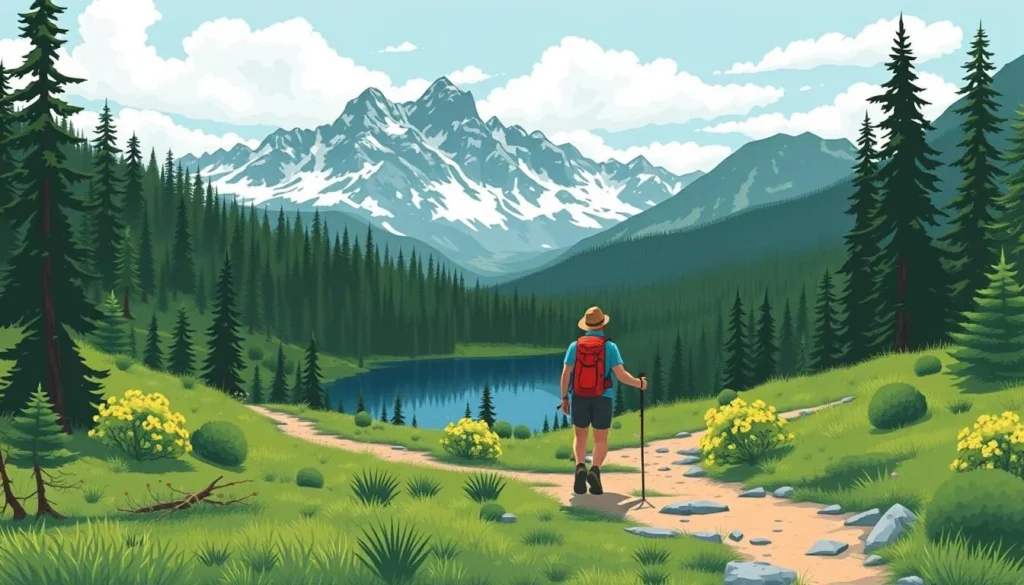 Image of a hiker at the Robinson Creek Trail to Barney Lake
