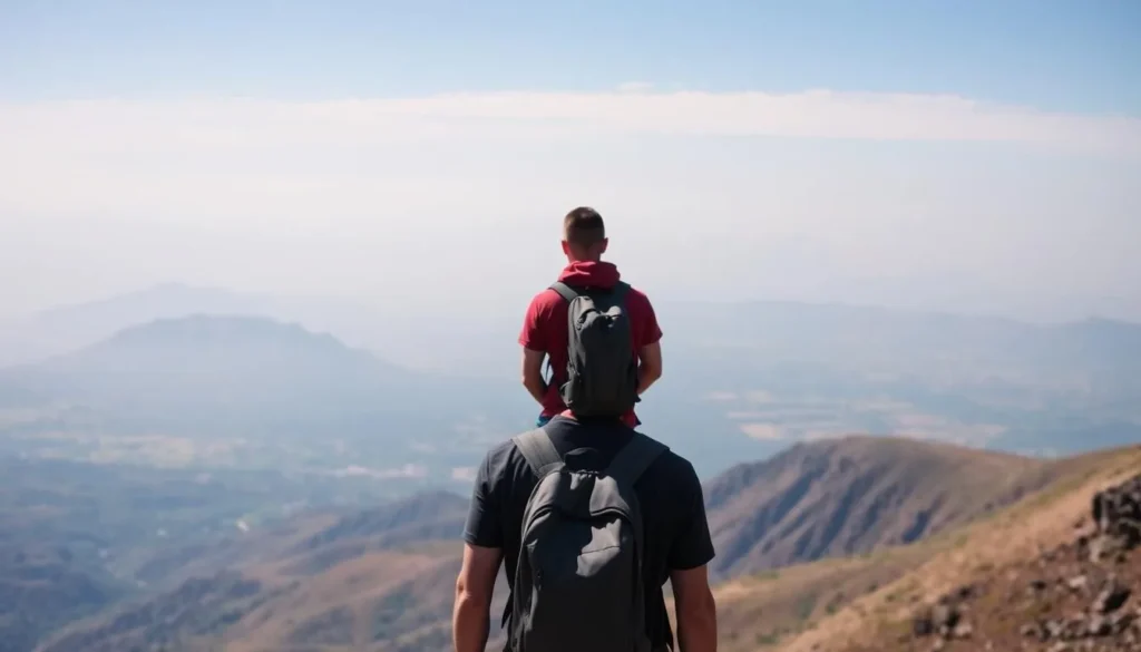 Image of a hiker enjoying the panoramic view from Batali Hill