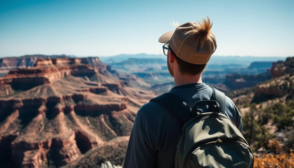 Image of a hiker enjoying the scenic views at Four Dances Natural Area