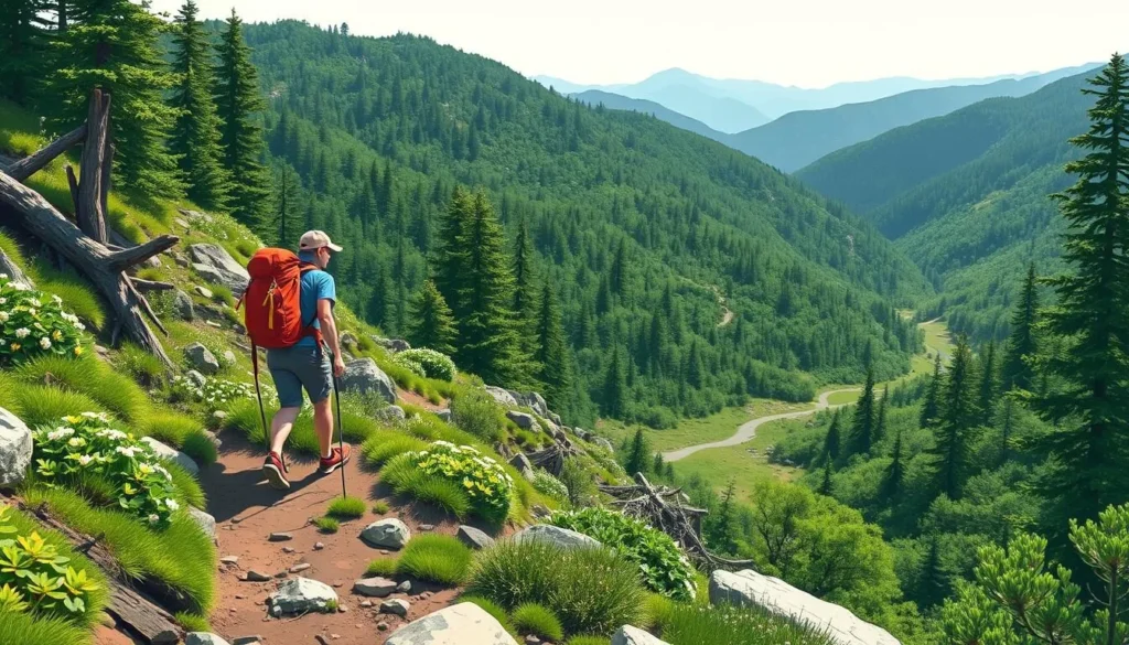 Image of a hiker exploring the Black Mountain Wilderness trails