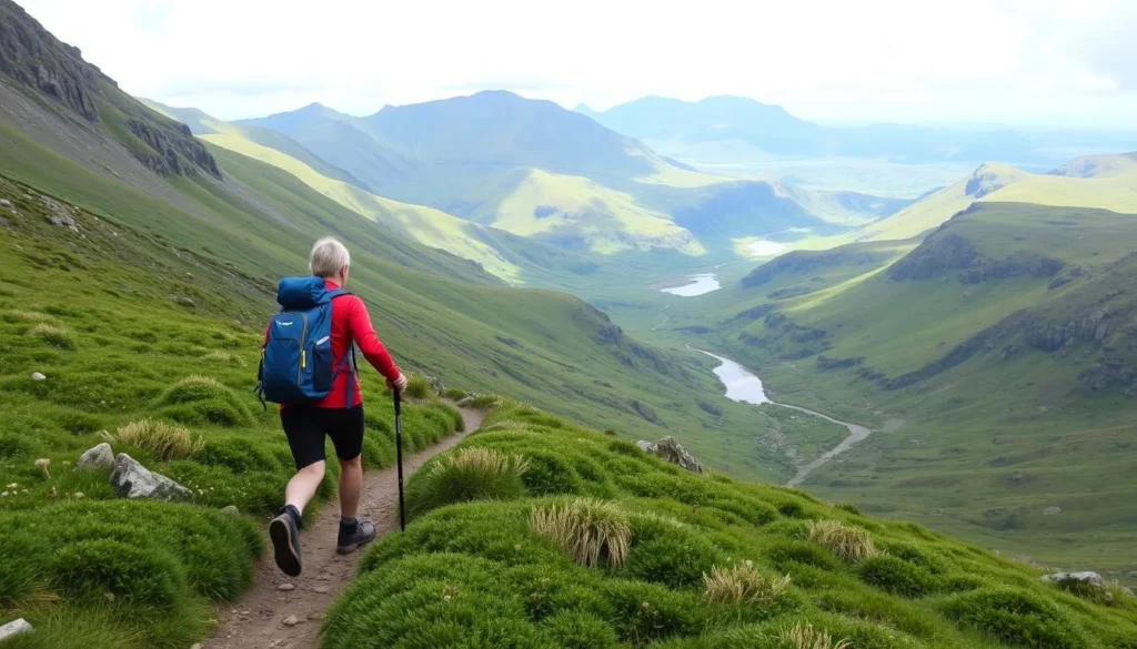 Image of a hiker on a Connemara National Park trail