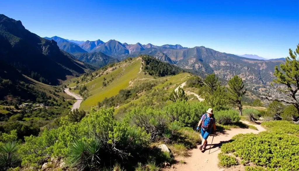 Image of a hiker on a San Gabriel Mountains trail