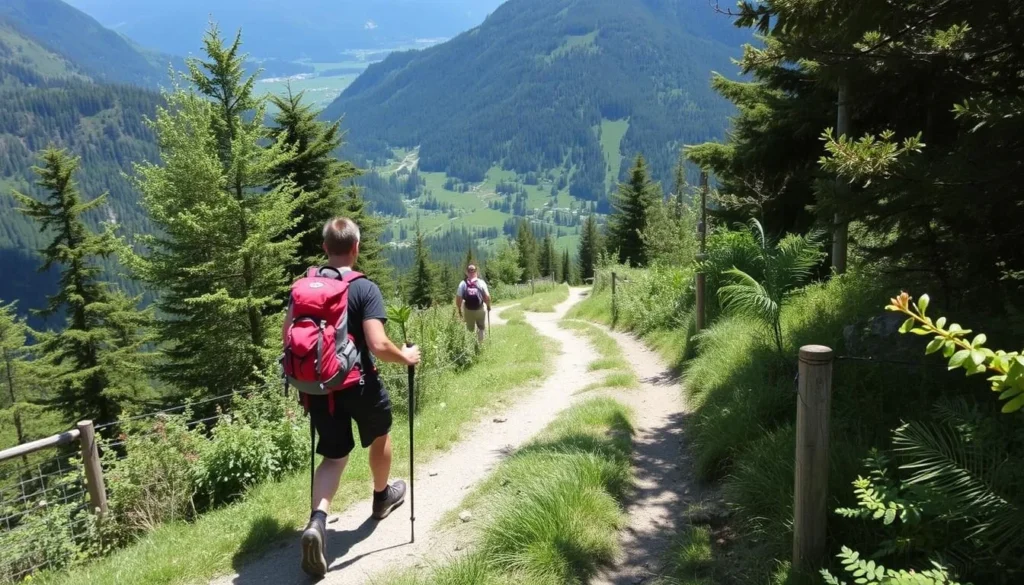 Image of a hiker on a trail in Entlebuch Biosphere Reserve