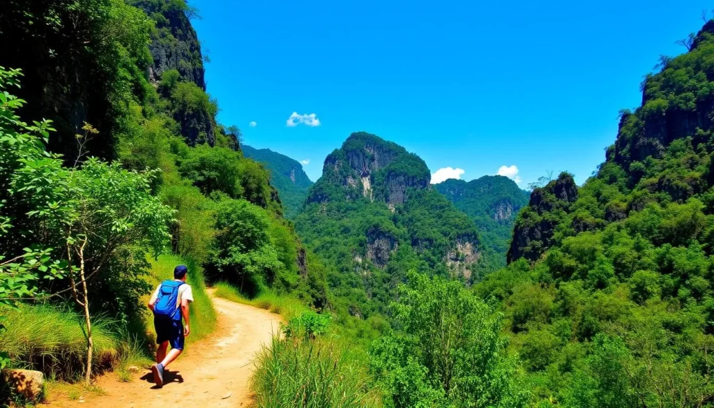 Image of a hiker on a trail in Phong Nha-Kẻ Bàng