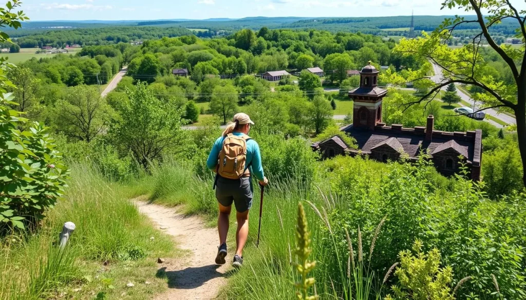 Image of a hiker on a trail near Gettysburg