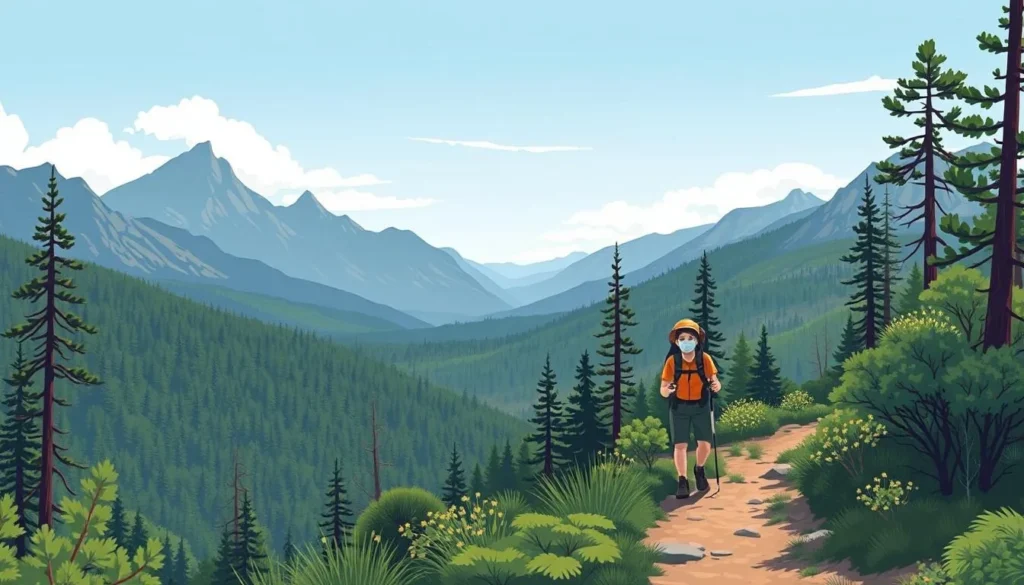 Image of a hiker on a trail within the Gila National Forest