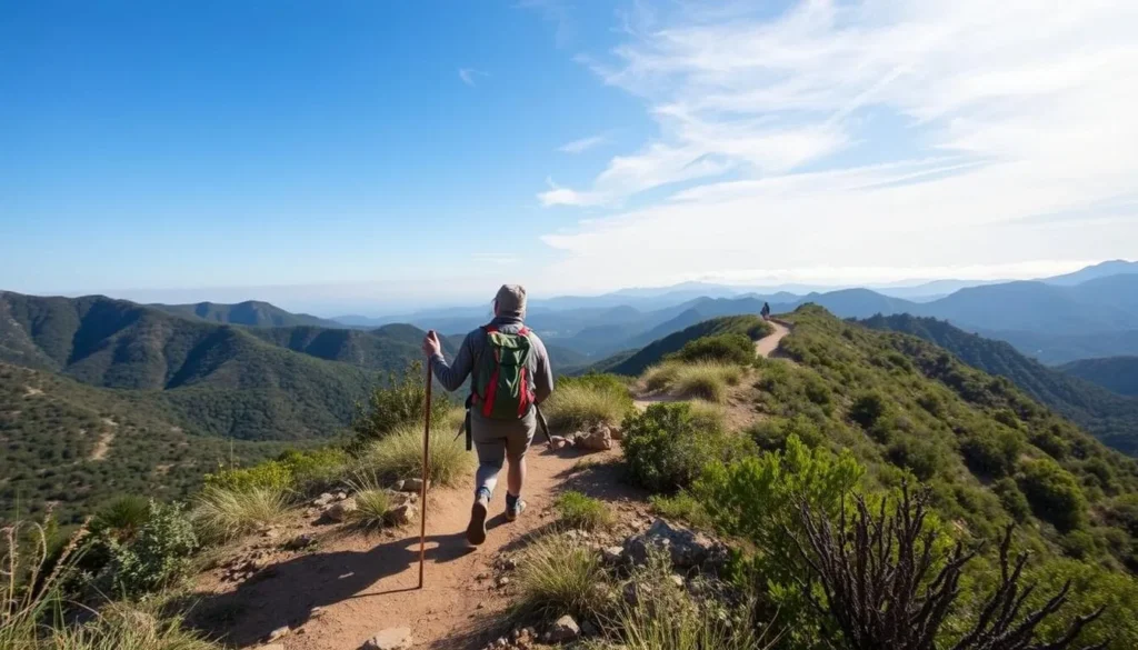 Image of a hiker on the Backbone Trail in the Santa Monica Mountains