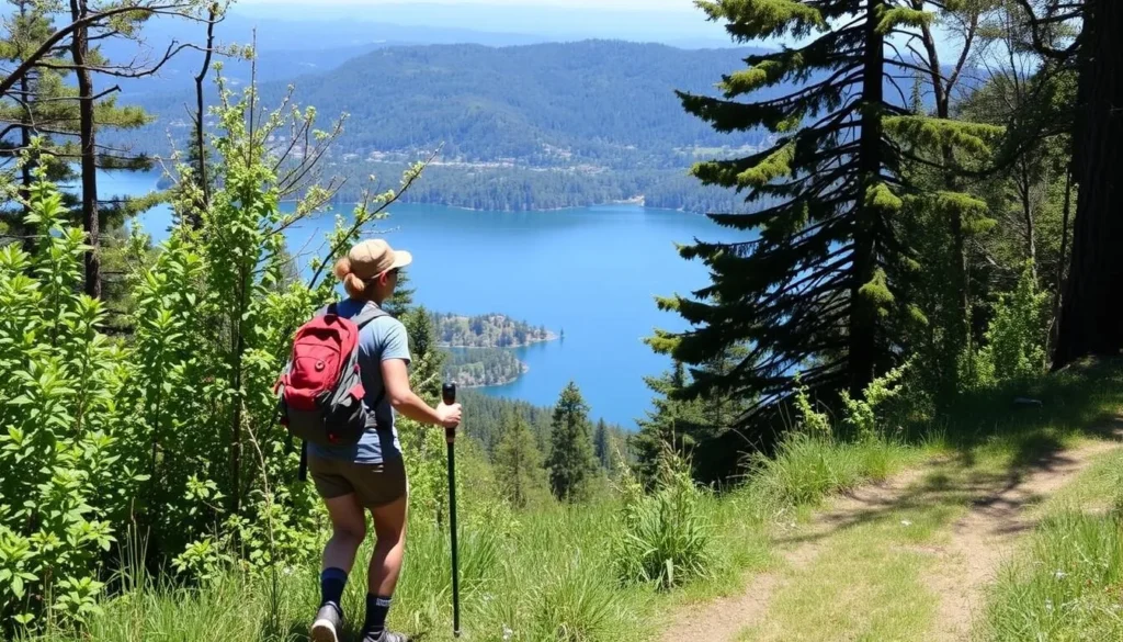 Image of a hiker on the Lake Chabot Loop Trail