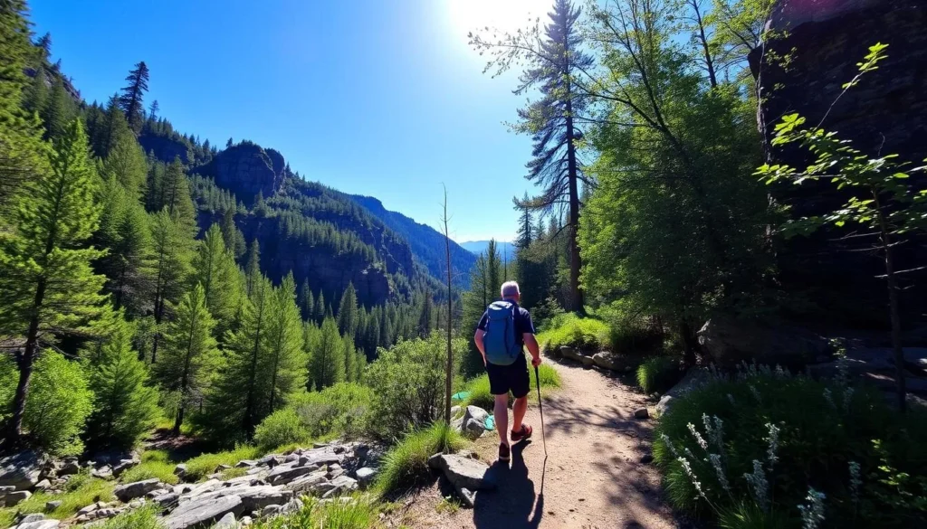 Image of a hiker on the Shut-ins Trail