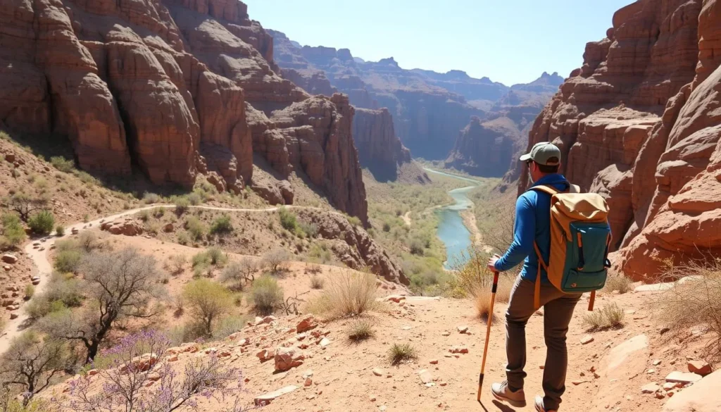 Image of a hiker on the Wadi Dana Trail
