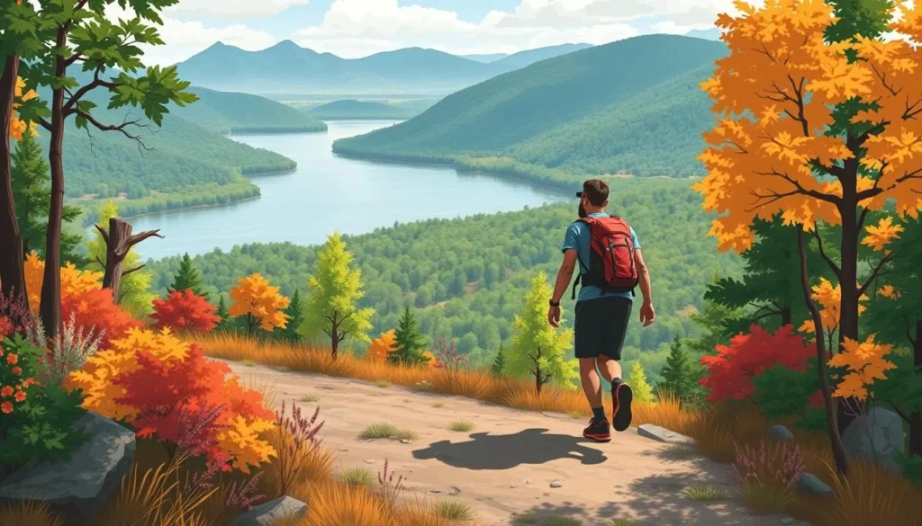 Image of a hiker on the trail around Kensington Reservoir