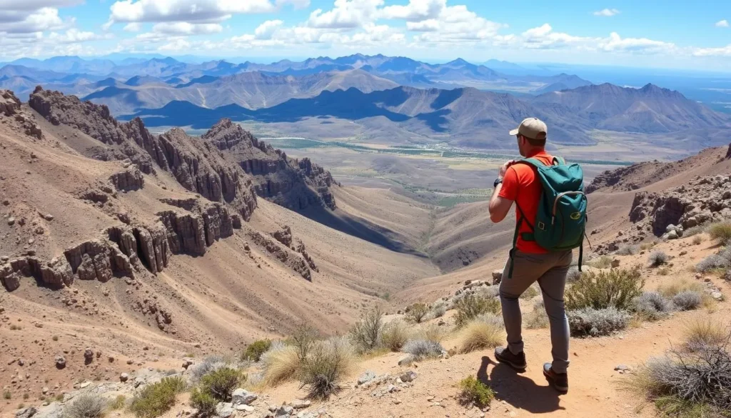 Image of a hiker on the trails of Organ Mountains-Desert Peaks