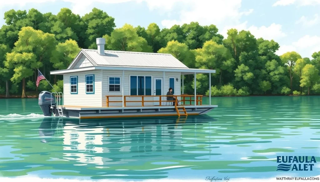 Image of a houseboat rental on Eufaula Lake
