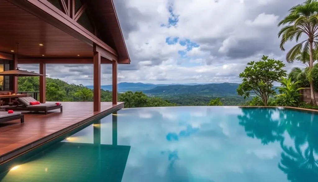 Image of a luxurious Antipolo resort with an infinity pool and panoramic view